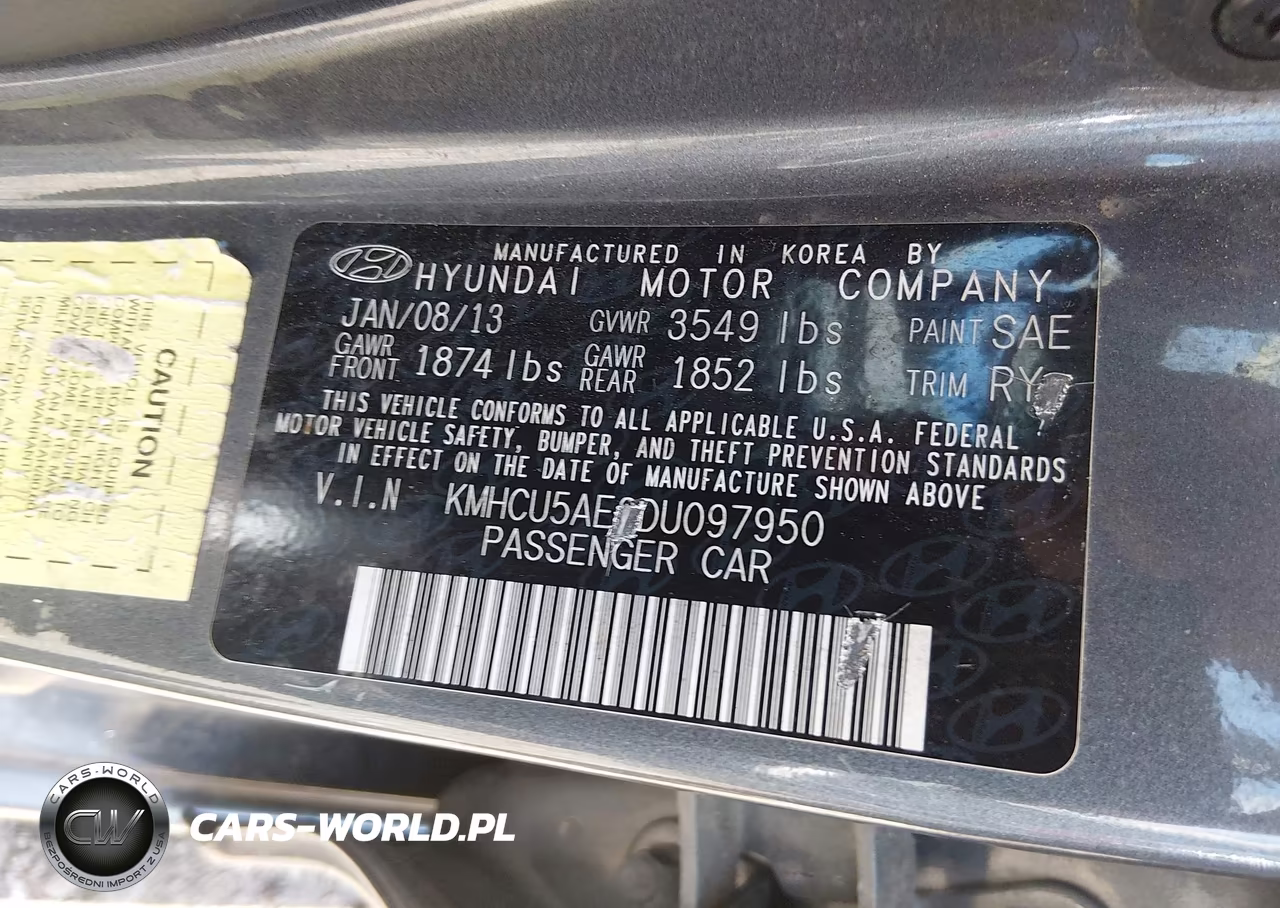 2013 Hyundai Accent Se VIN:KMHCU5AE2DU097950 - 9