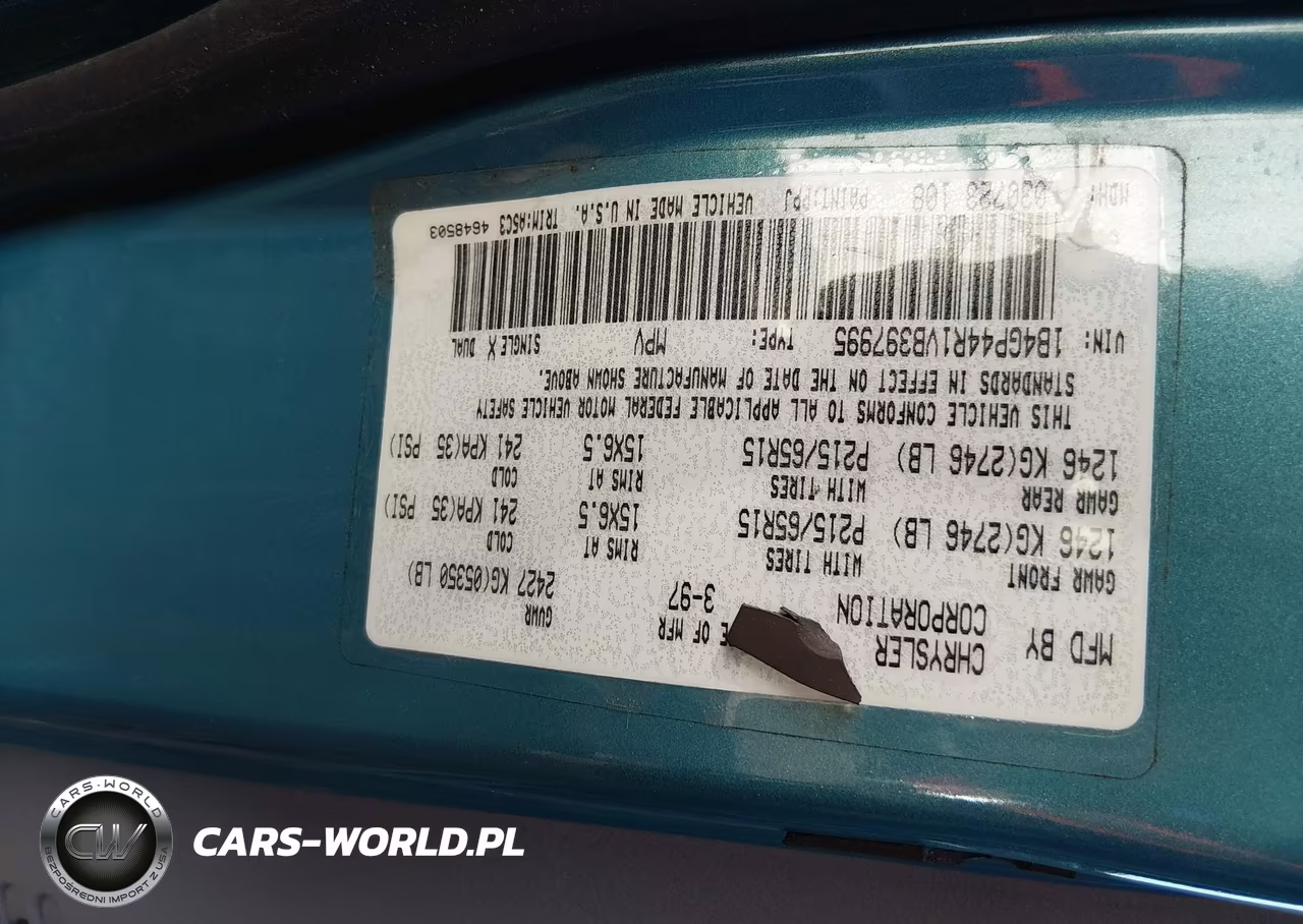 1997 Dodge Grand Caravan Se VIN:1B4GP44R1VB397995 - 9