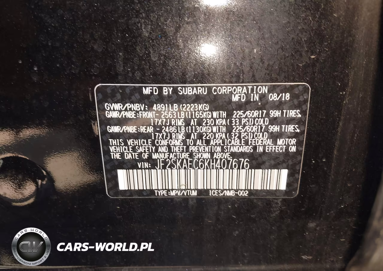2019 Subaru Forester Premium VIN:JF2SKAEC6KH407676 - 9