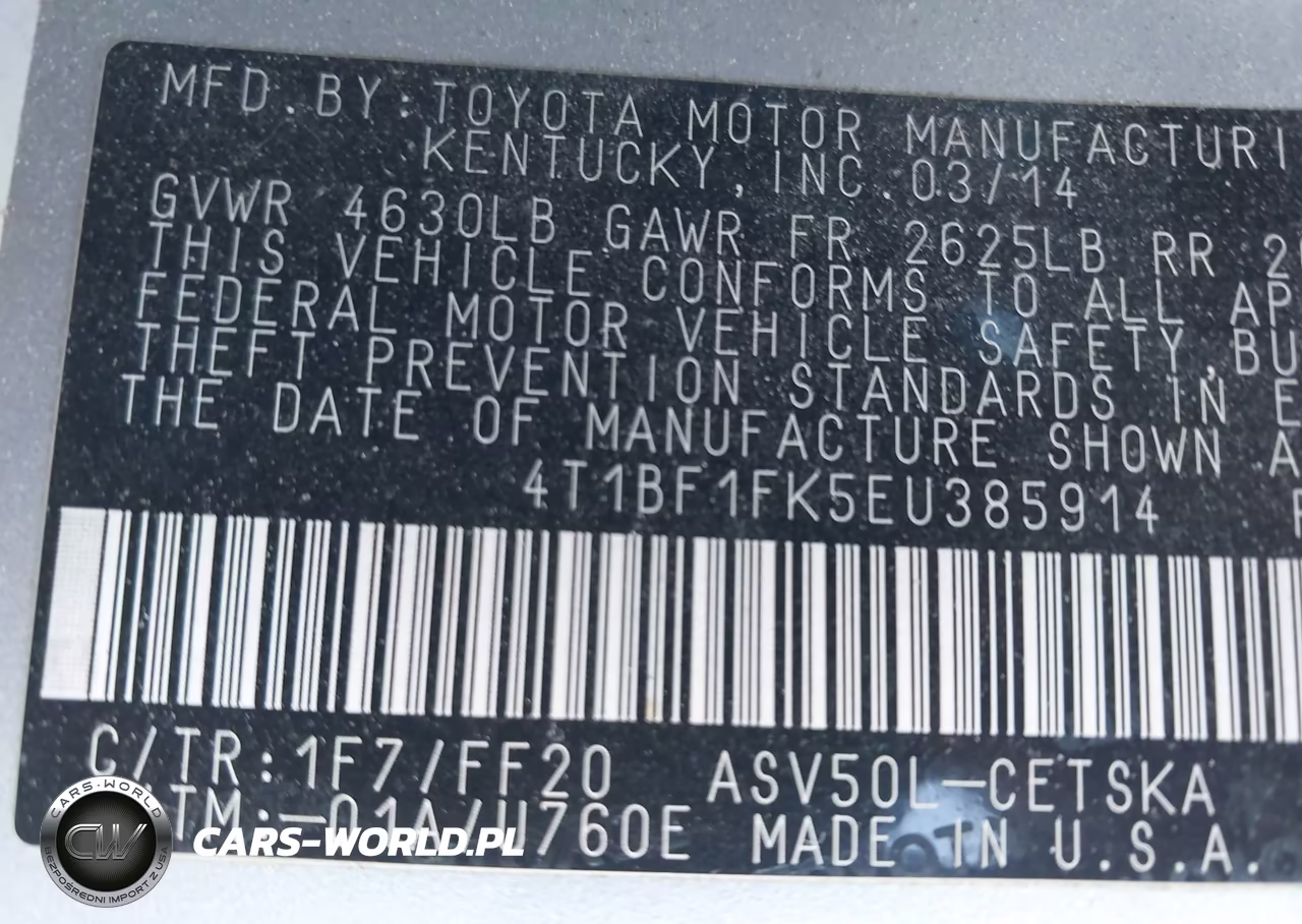 2014 Toyota Camry Se VIN:4T1BF1FK5EU385914 - 9