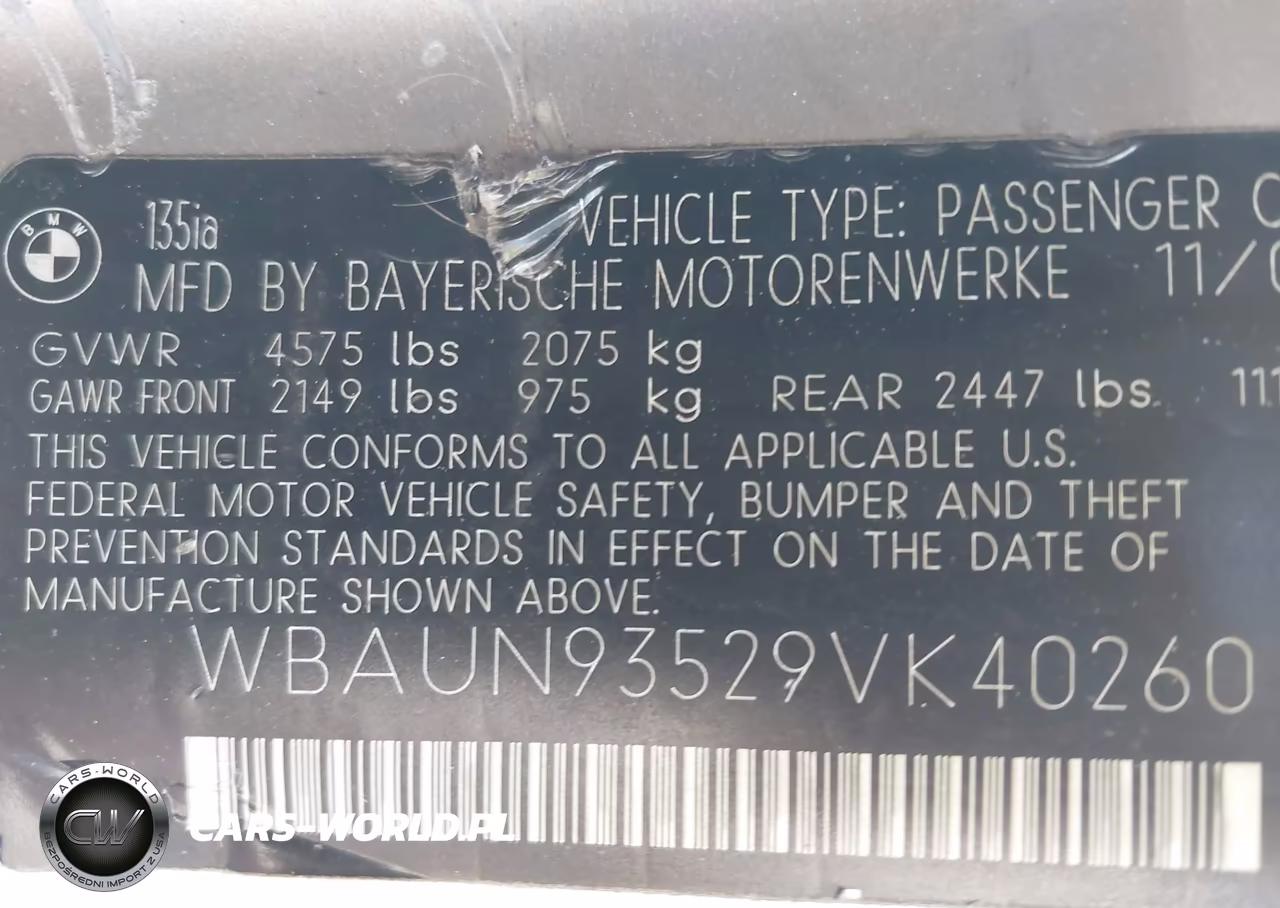2009 BMW 135I VIN:WBAUN93529VK40260 - 9