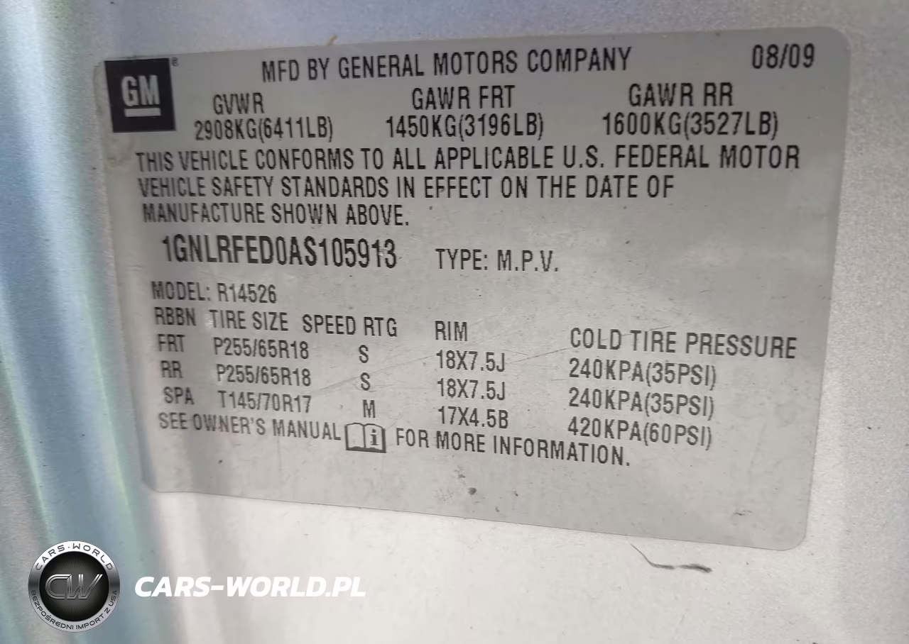 2010 Chevrolet Traverse Lt VIN:1GNLRFED0AS105913 - 9