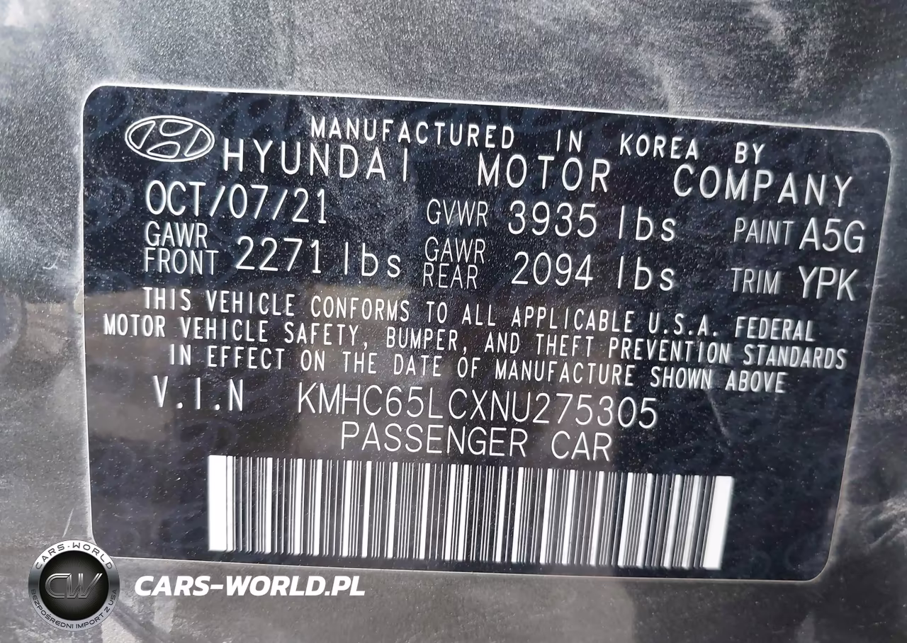 2022 Hyundai Ioniq Hybrid Blue VIN:KMHC65LCXNU275305 - 9