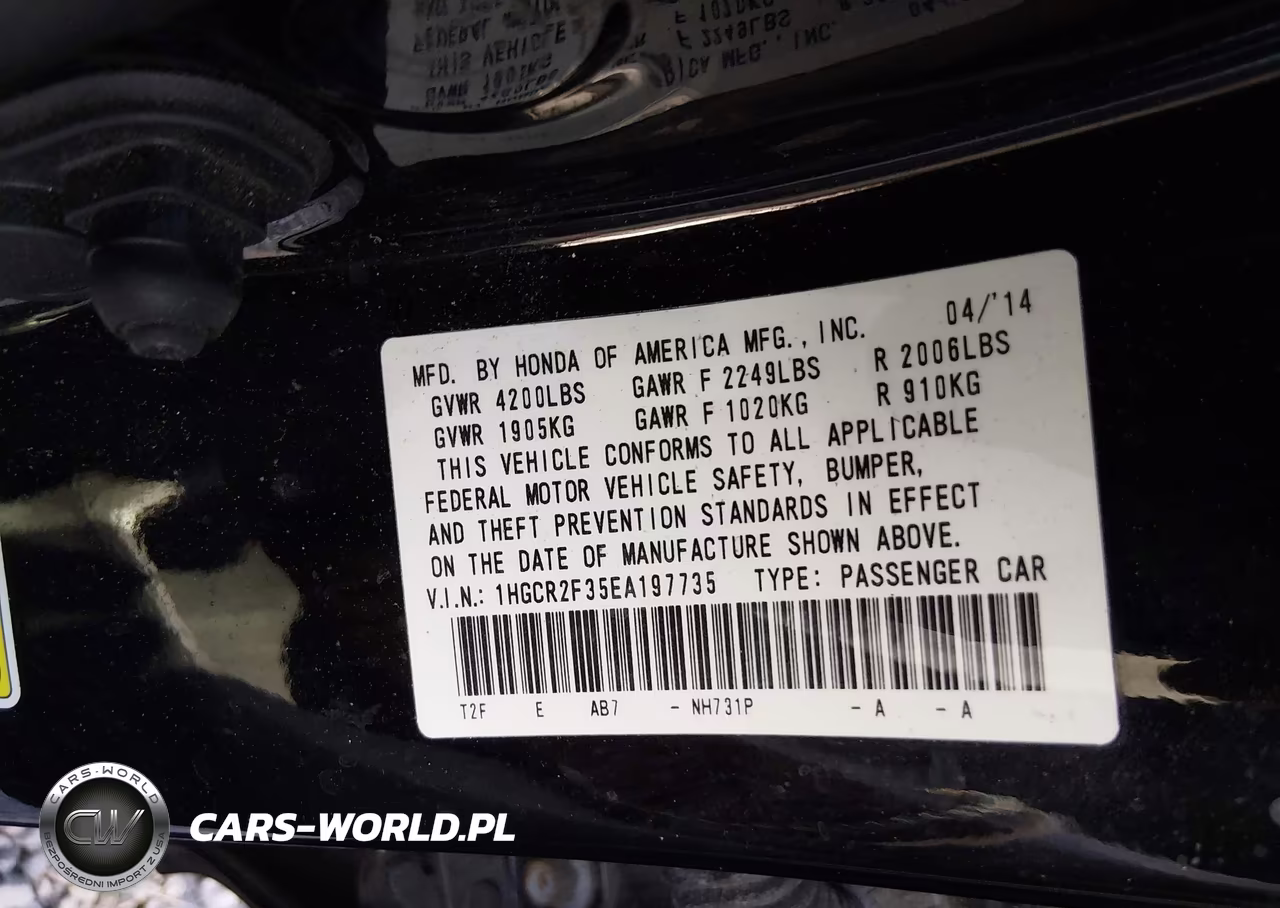 2014 Honda Accord Lx VIN:1HGCR2F35EA197735 - 9