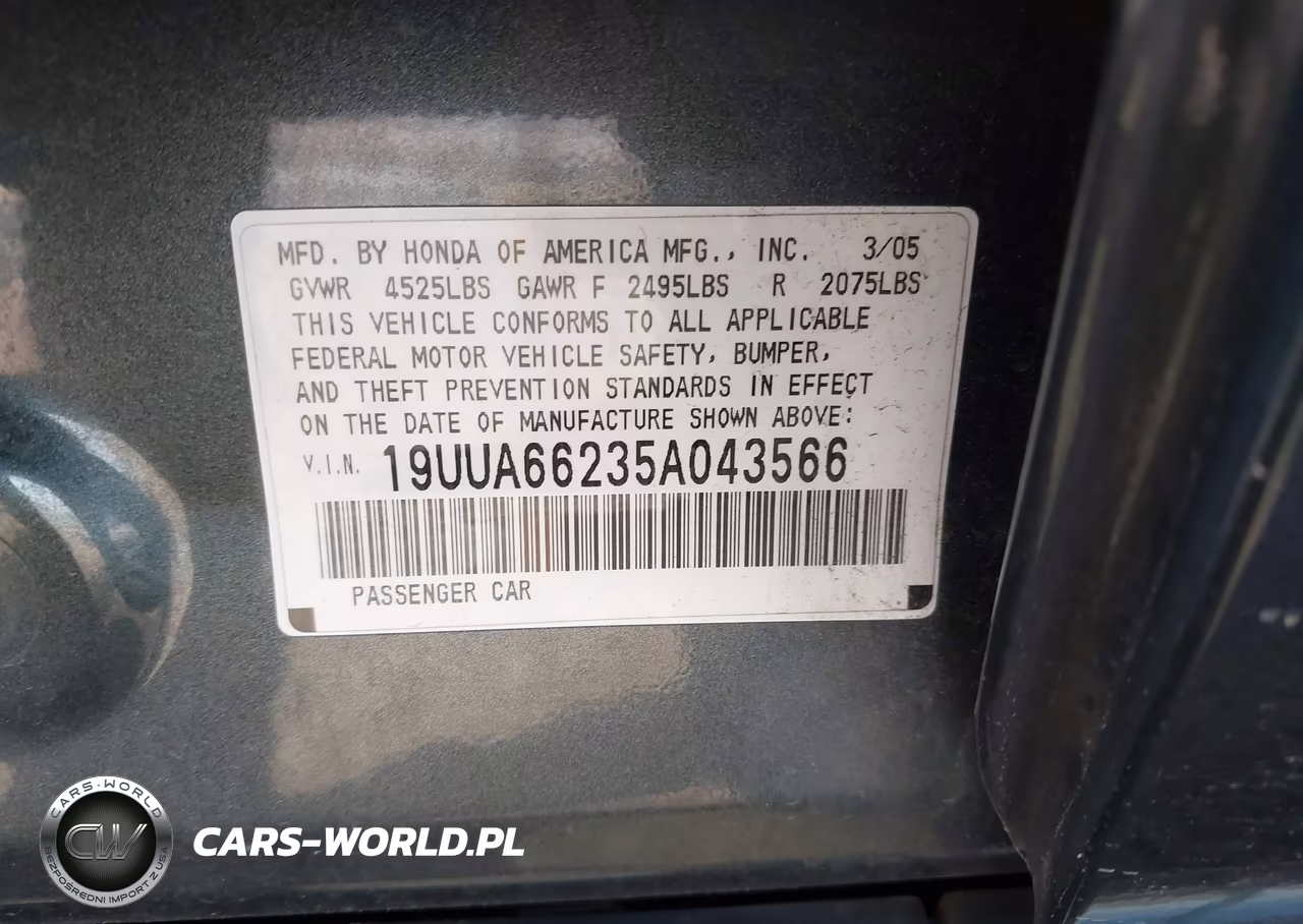 2005 Acura Tl VIN:19UUA66235A043566 - 9