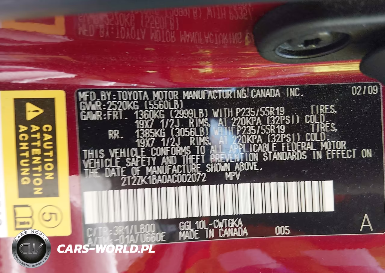 2010 Lexus Rx 350 VIN:2T2ZK1BA0AC002072 - 9