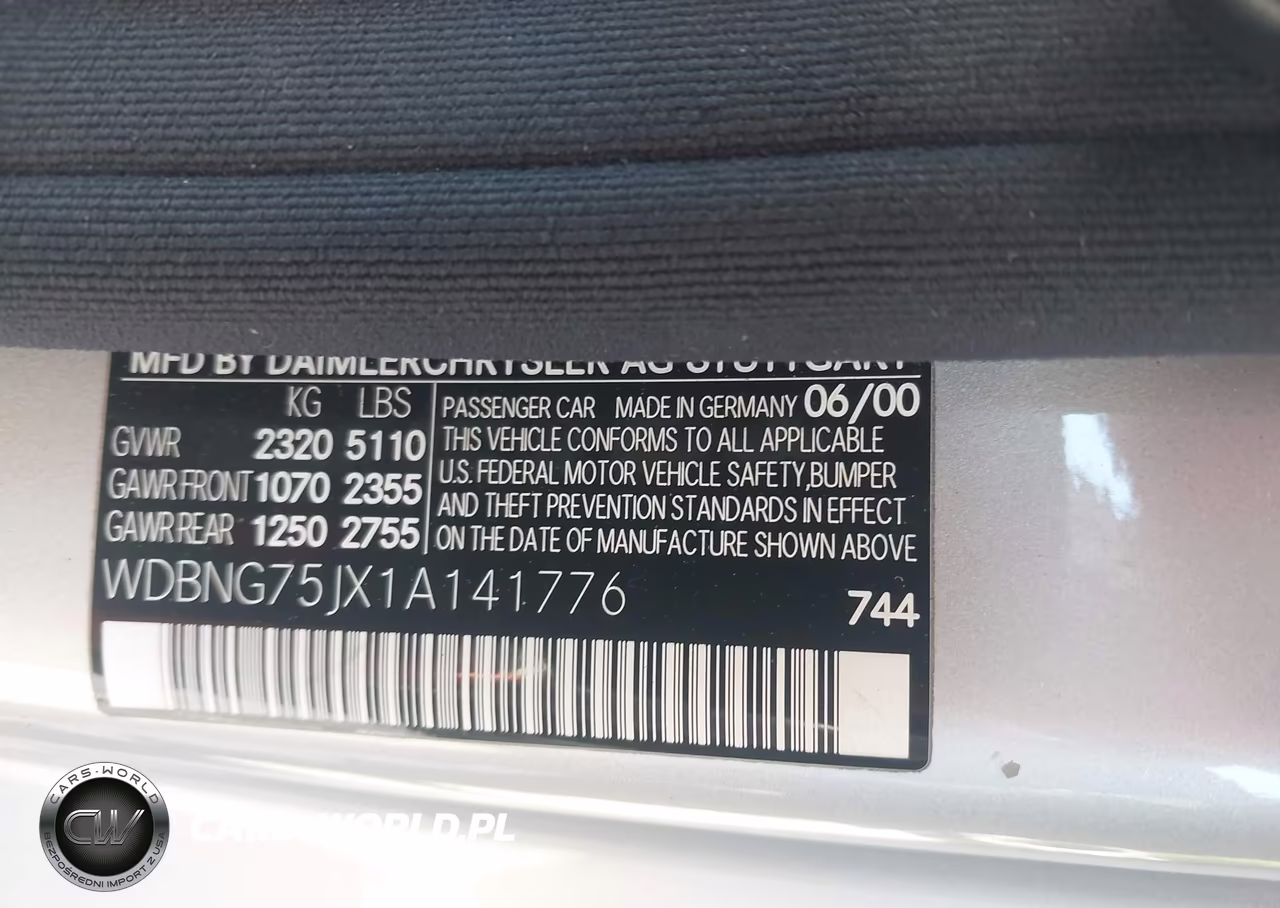 2001 Mercedes-Benz S 500 VIN:WDBNG75JX1A141776 - 9