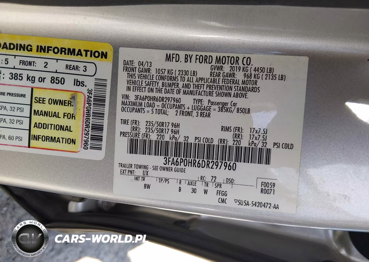2013 Ford Fusion Se VIN:3FA6P0HR6DR297960 - 9