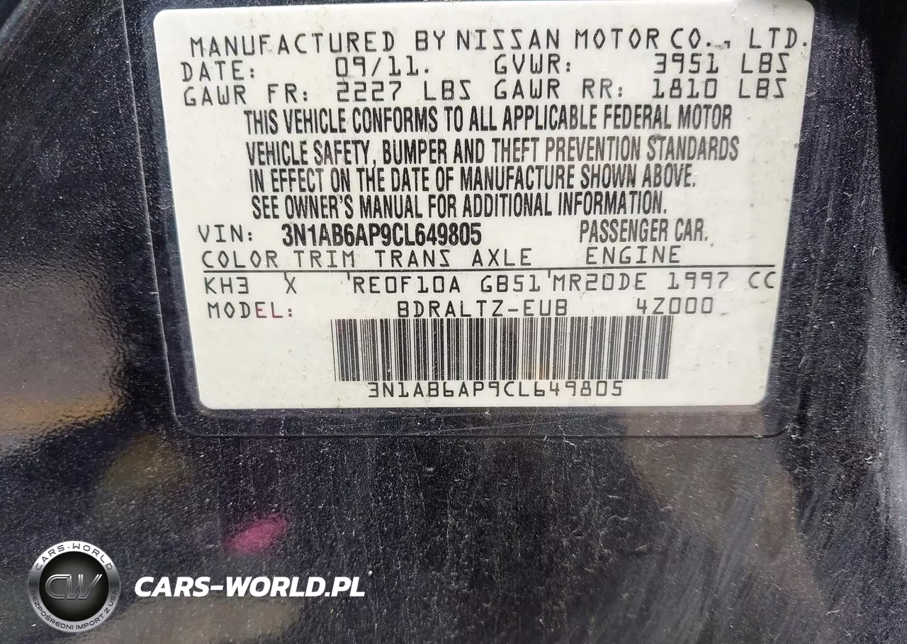 2012 Nissan Sentra 2.0 S VIN:3N1AB6AP9CL649805 - 9