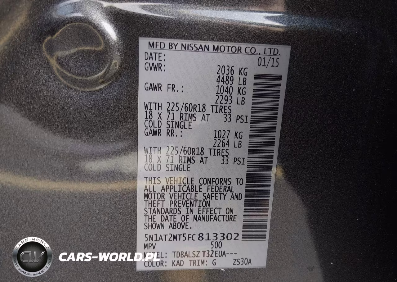 2015 Nissan Rogue Sl VIN:5N1AT2MT5FC813302 - 9