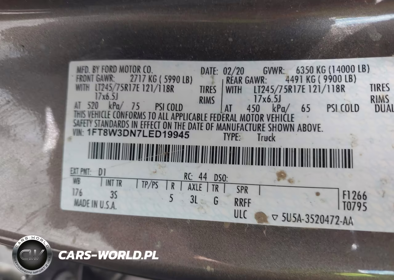 2020 Ford F350 Super Duty VIN:1FT8W3DN7LED19945 - 8
