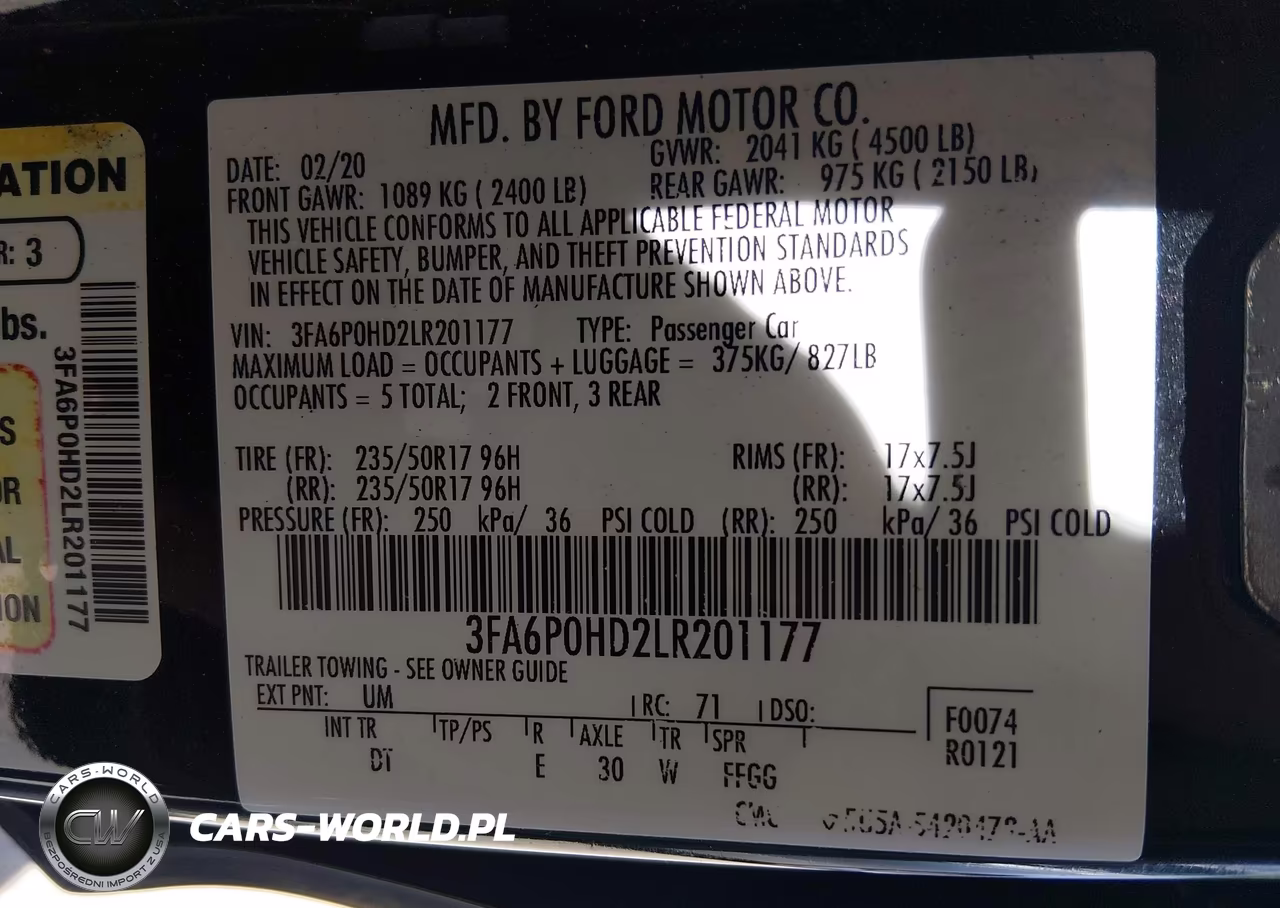 2020 Ford Fusion Se VIN:3FA6P0HD2LR201177 - 9