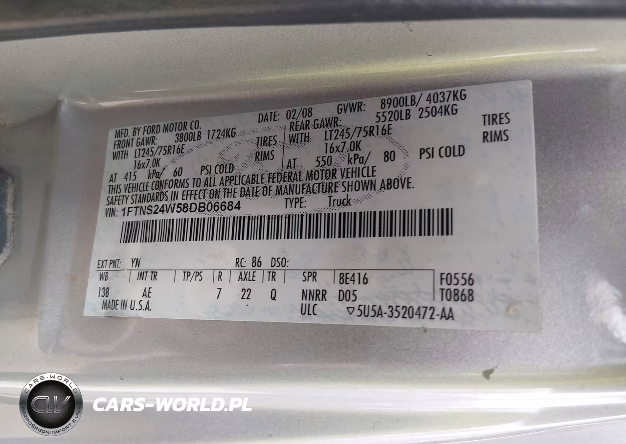 2008 Ford E-250 Commercial-Recreational VIN:1FTNS24W58DB06684 - 9