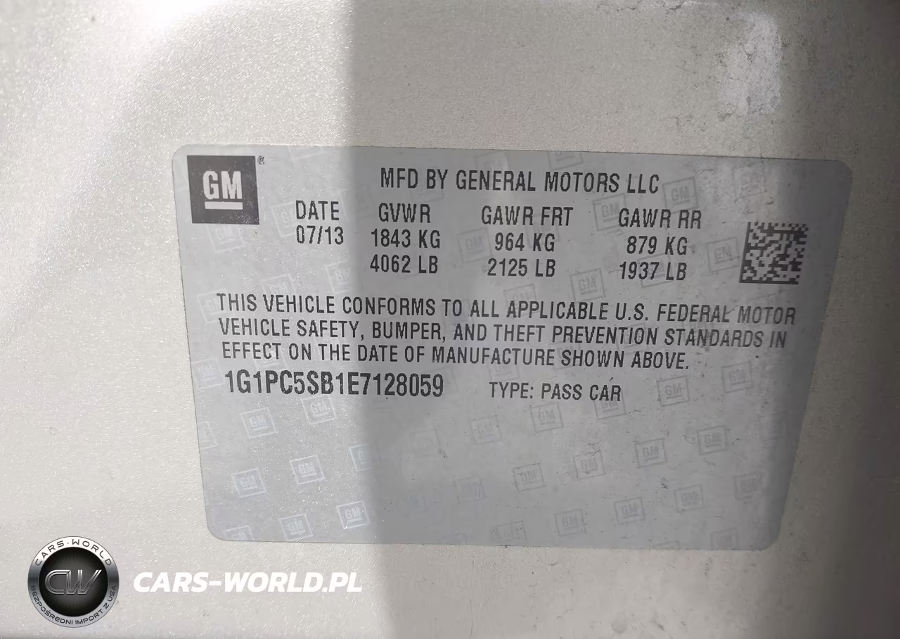 2014 Chevrolet Cruze 1Lt Auto VIN:1G1PC5SB1E7128059 - 9