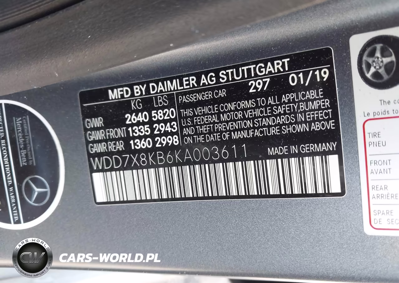 2019 Mercedes-Benz Amg Gt 63 4-Door Coupe S VIN:WDD7X8KB6KA003611 - 9