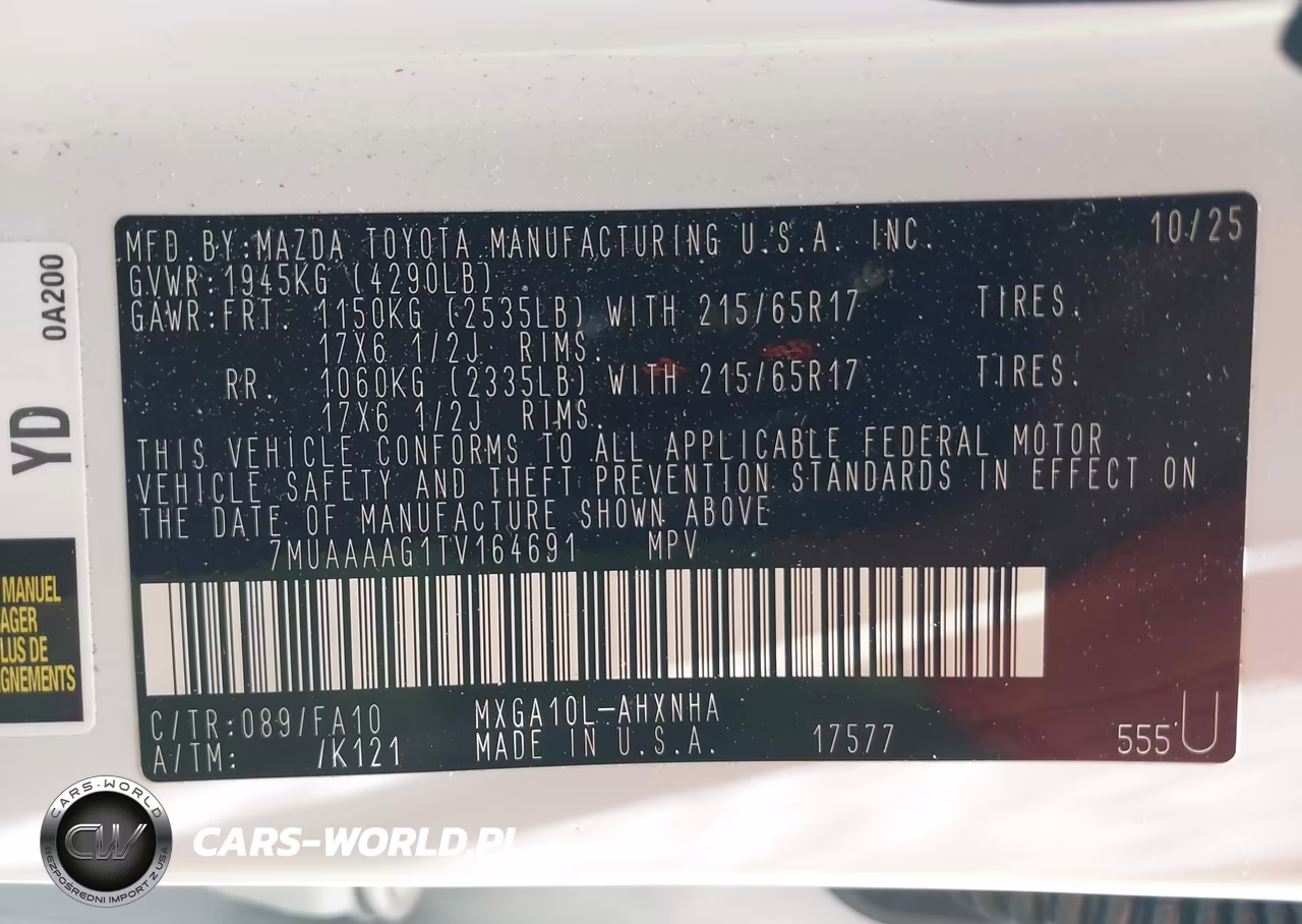 2026 Toyota Corolla Cross L VIN:7MUAAAAG1TV164691 - 9