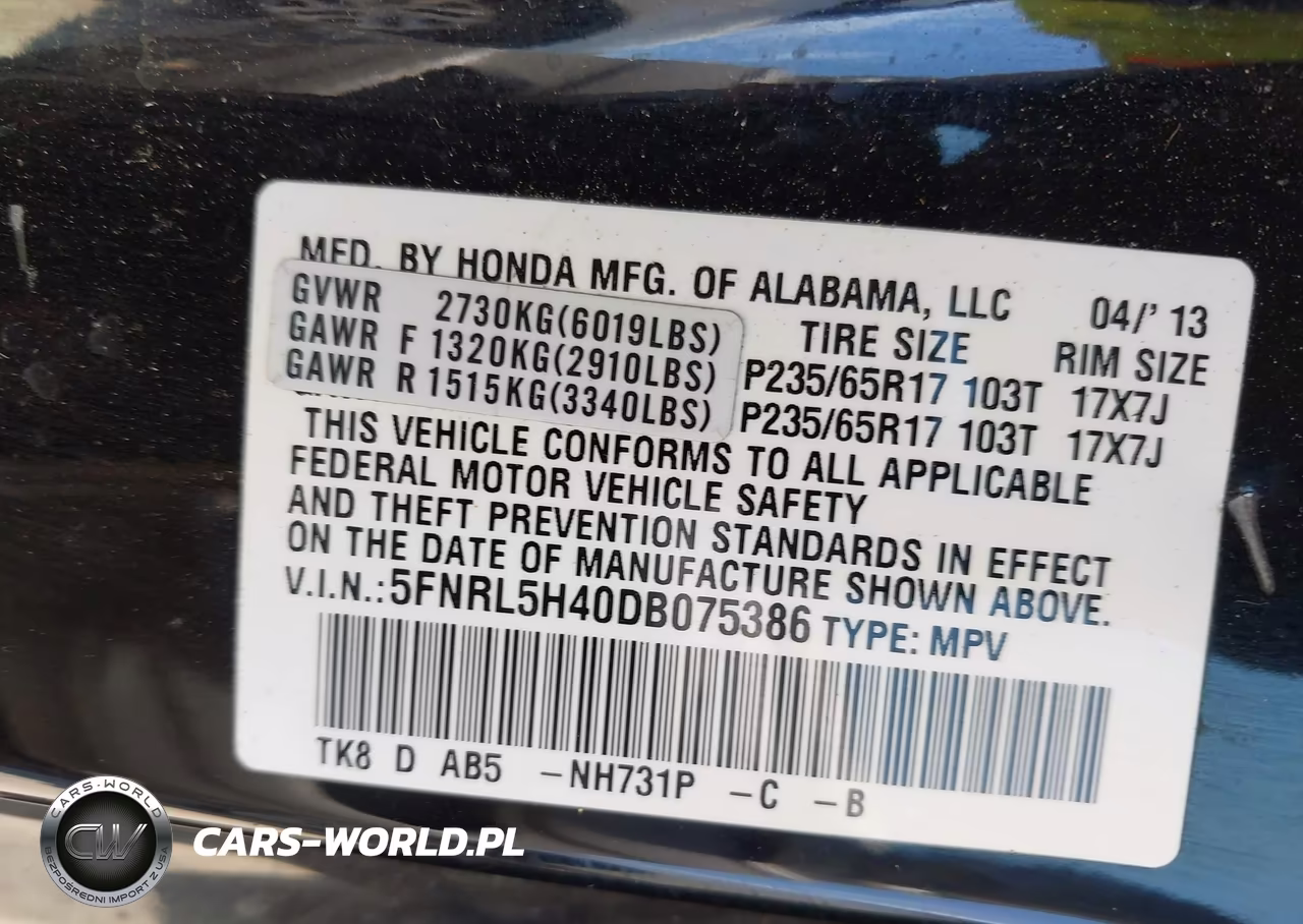 2013 Honda Odyssey Ex VIN:5FNRL5H40DB075386 - 9