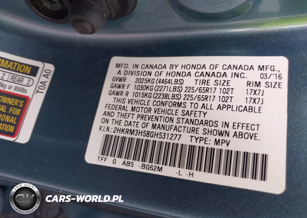 2016 Honda Cr-V Ex VIN:2HKRM3H58GH531277 - 9