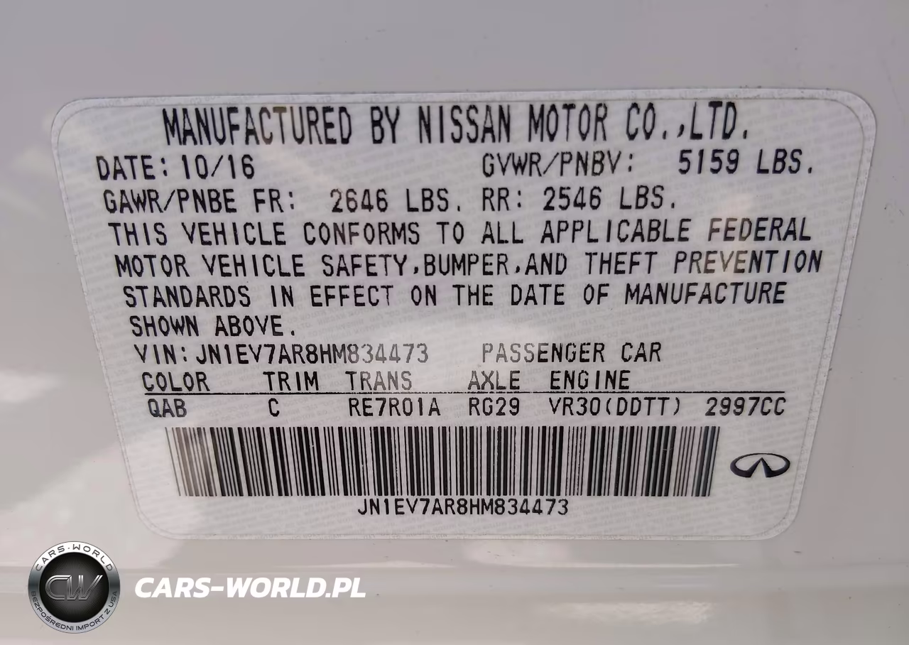 2017 Infiniti Q50 3.0T Premium VIN:JN1EV7AR8HM834473 - 9