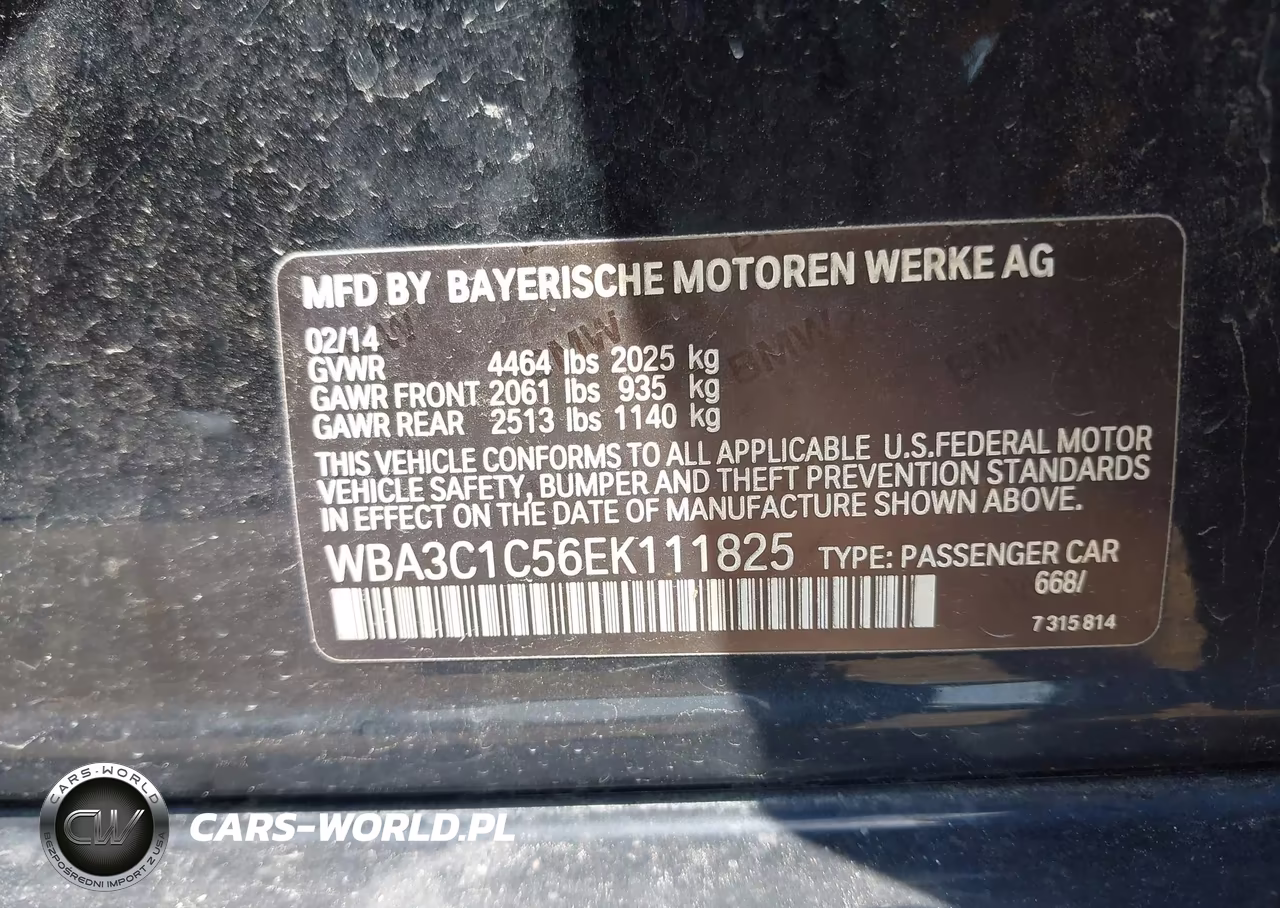 2014 BMW 328I VIN:WBA3C1C56EK111825 - 9