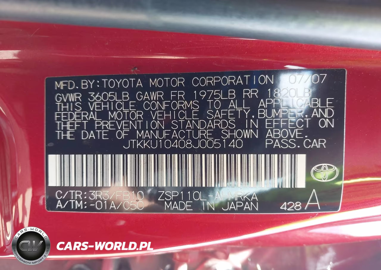 2008 Scion Xd VIN:JTKKU10408J005140 - 9