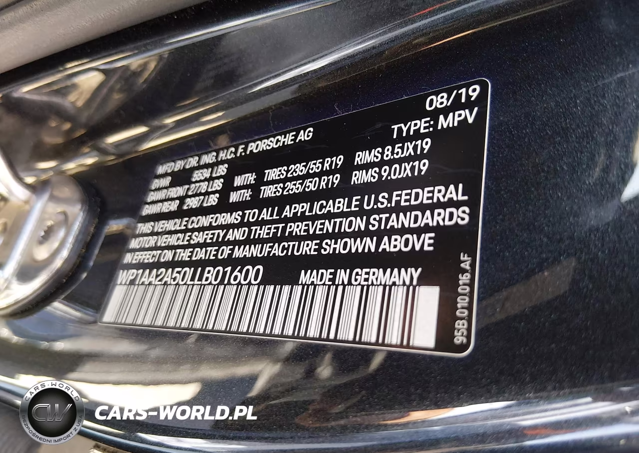 2020 Porsche Macan VIN:WP1AA2A50LLB01600 - 9