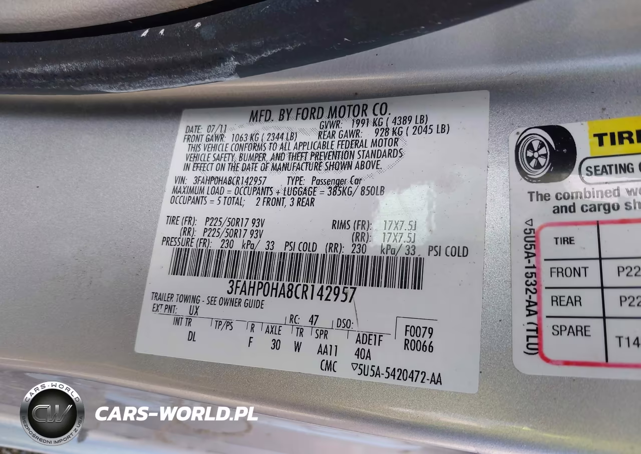 2012 Ford Fusion Se VIN:3FAHP0HA8CR142957 - 9