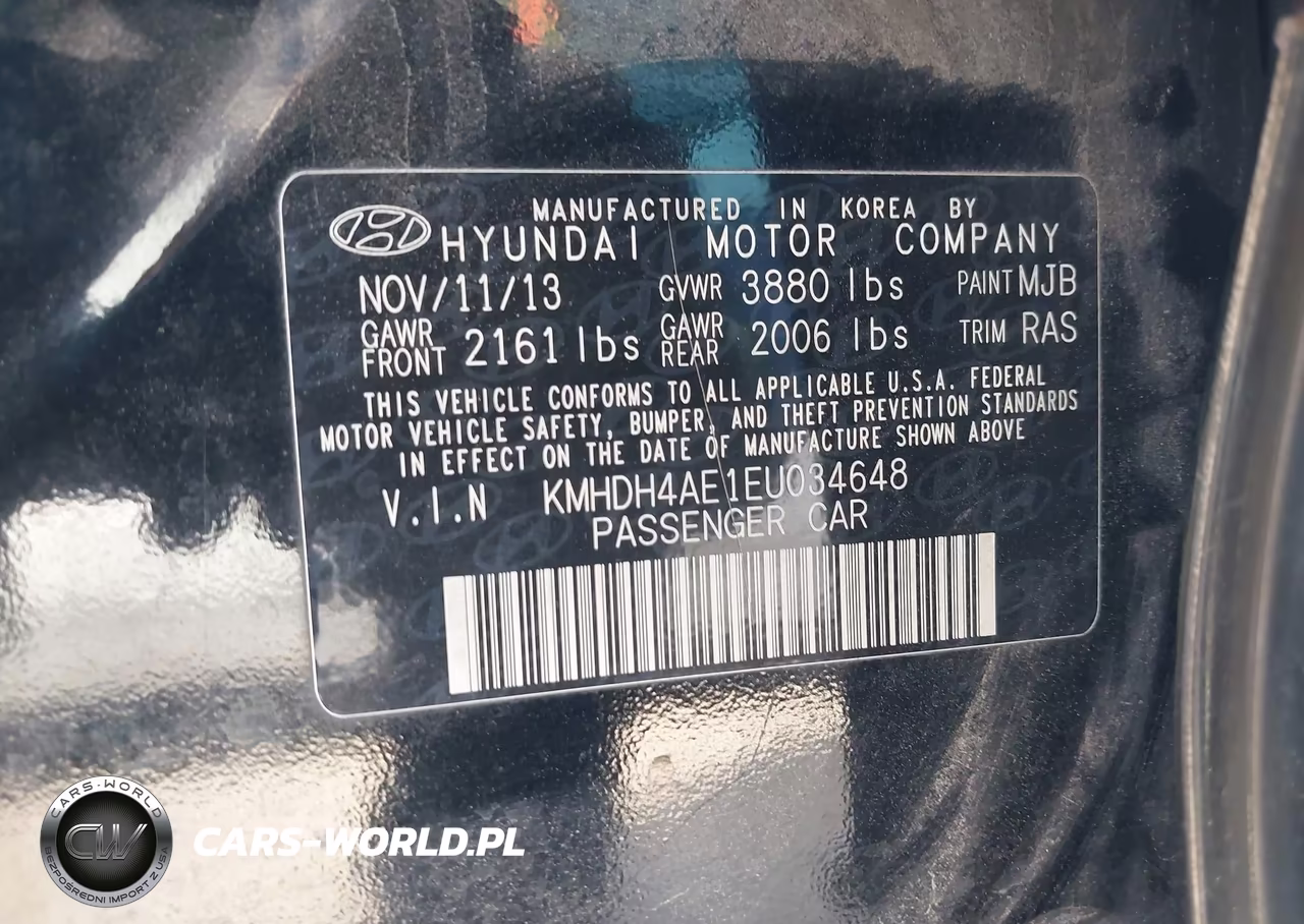 2014 Hyundai Elantra Limited VIN:KMHDH4AE1EU034648 - 9