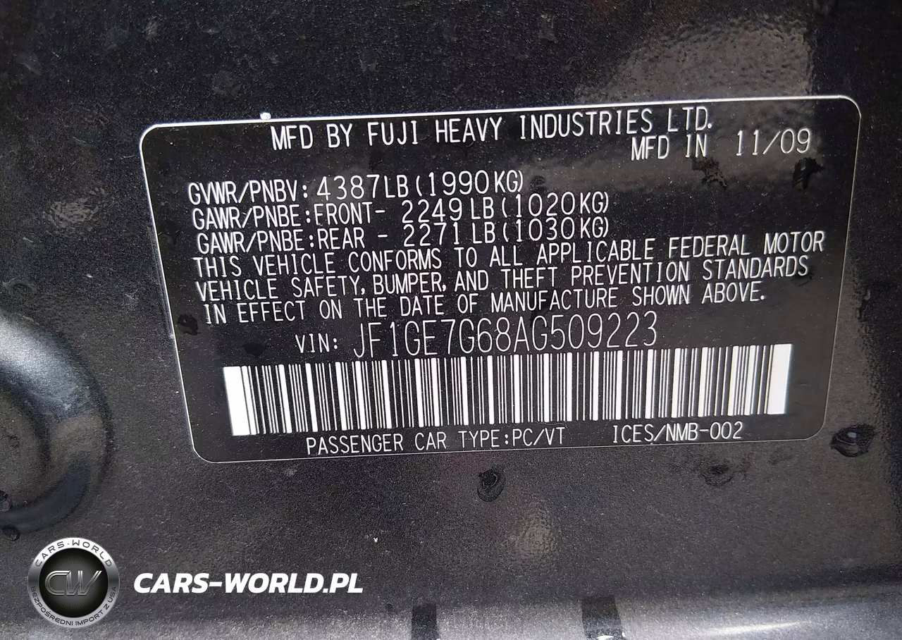 2010 Subaru Impreza Wrx VIN:JF1GE7G68AG509223 - 9