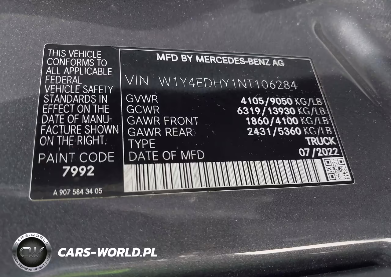 2022 Mercedes-Benz Sprinter 2500 High Roof V6 VIN:W1Y4EDHY1NT106284 - 9