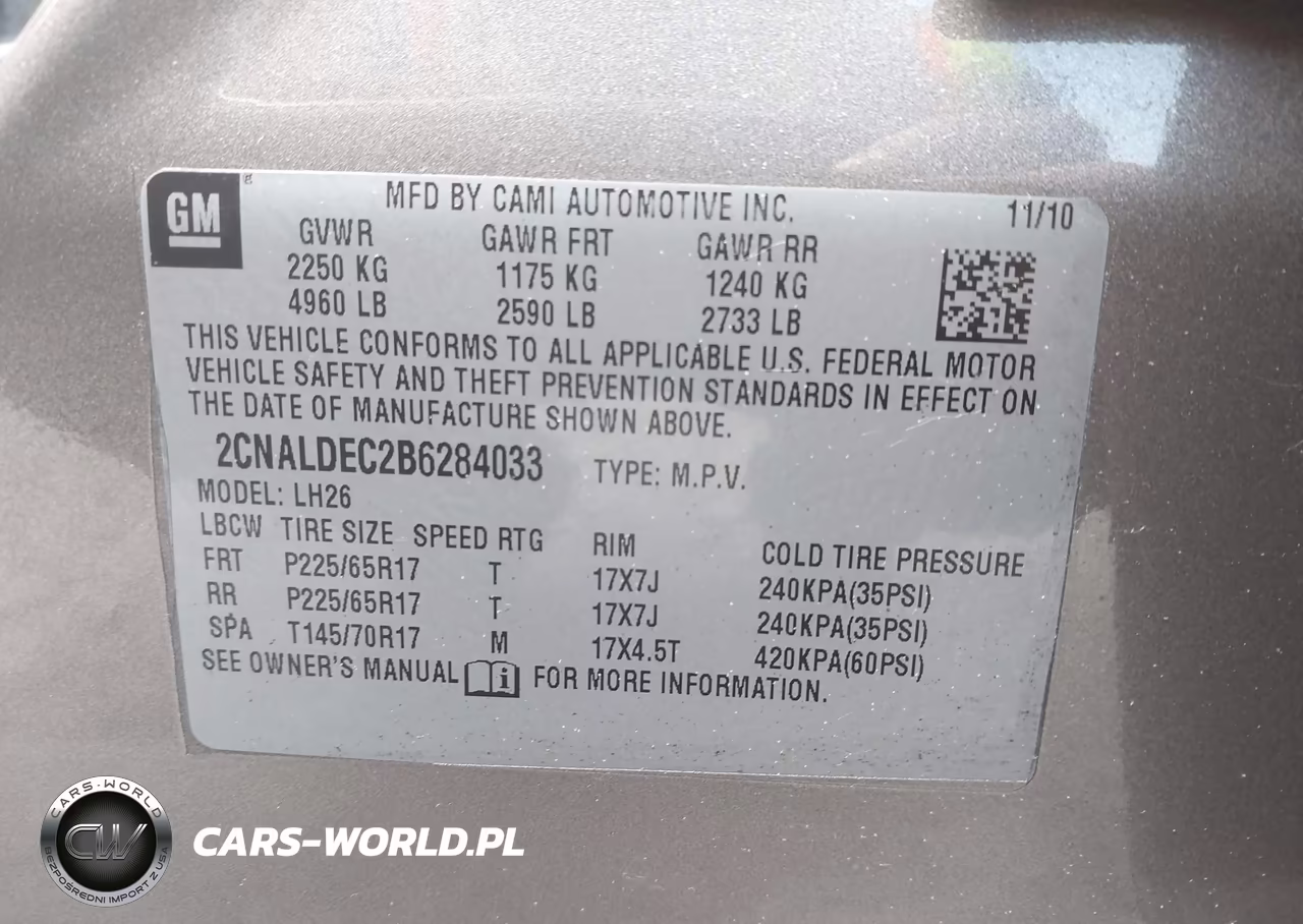 2011 Chevrolet Equinox 1Lt VIN:2CNALDEC2B6284033 - 9