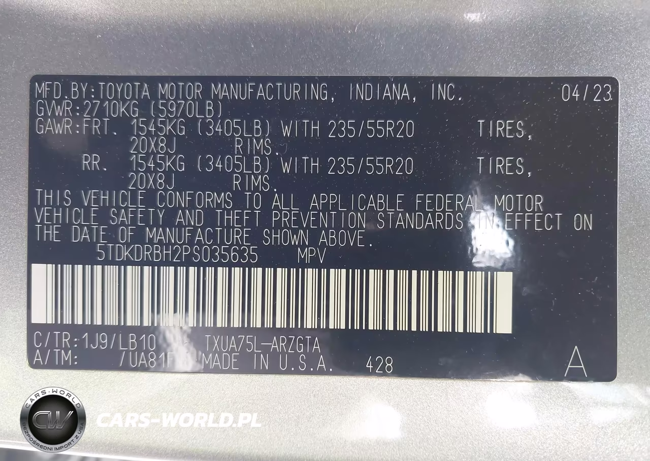 2023 Toyota Highlander Limited VIN:5TDKDRBH2PS035635 - 9