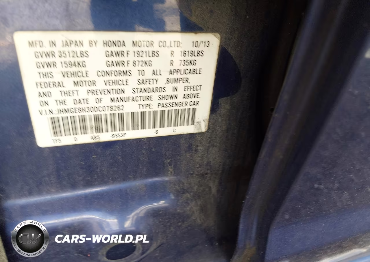 2013 Honda Fit VIN:JHMGE8H30DC078262 - 9