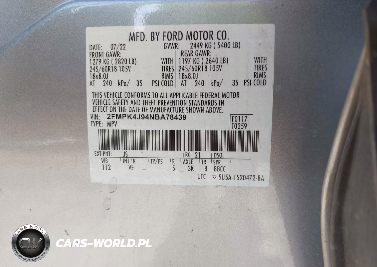 2022 Ford Edge Sel VIN:2FMPK4J94NBA78439 - 9
