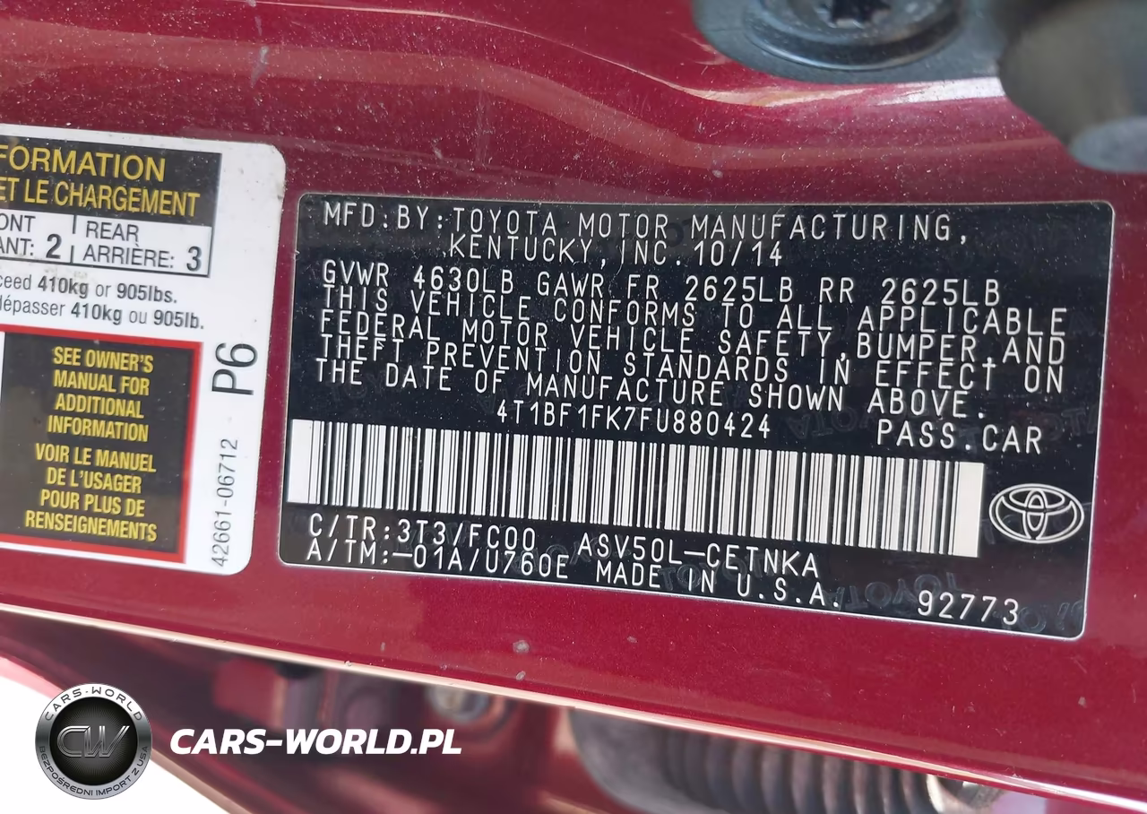 2015 Toyota Camry Le VIN:4T1BF1FK7FU880424 - 9
