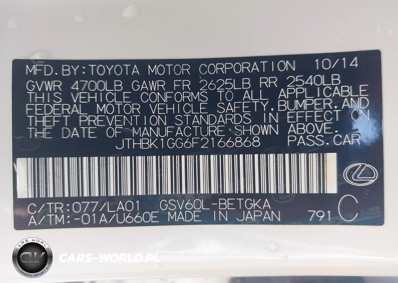 2015 Lexus Es 350 VIN:JTHBK1GG6F2166868 - 9