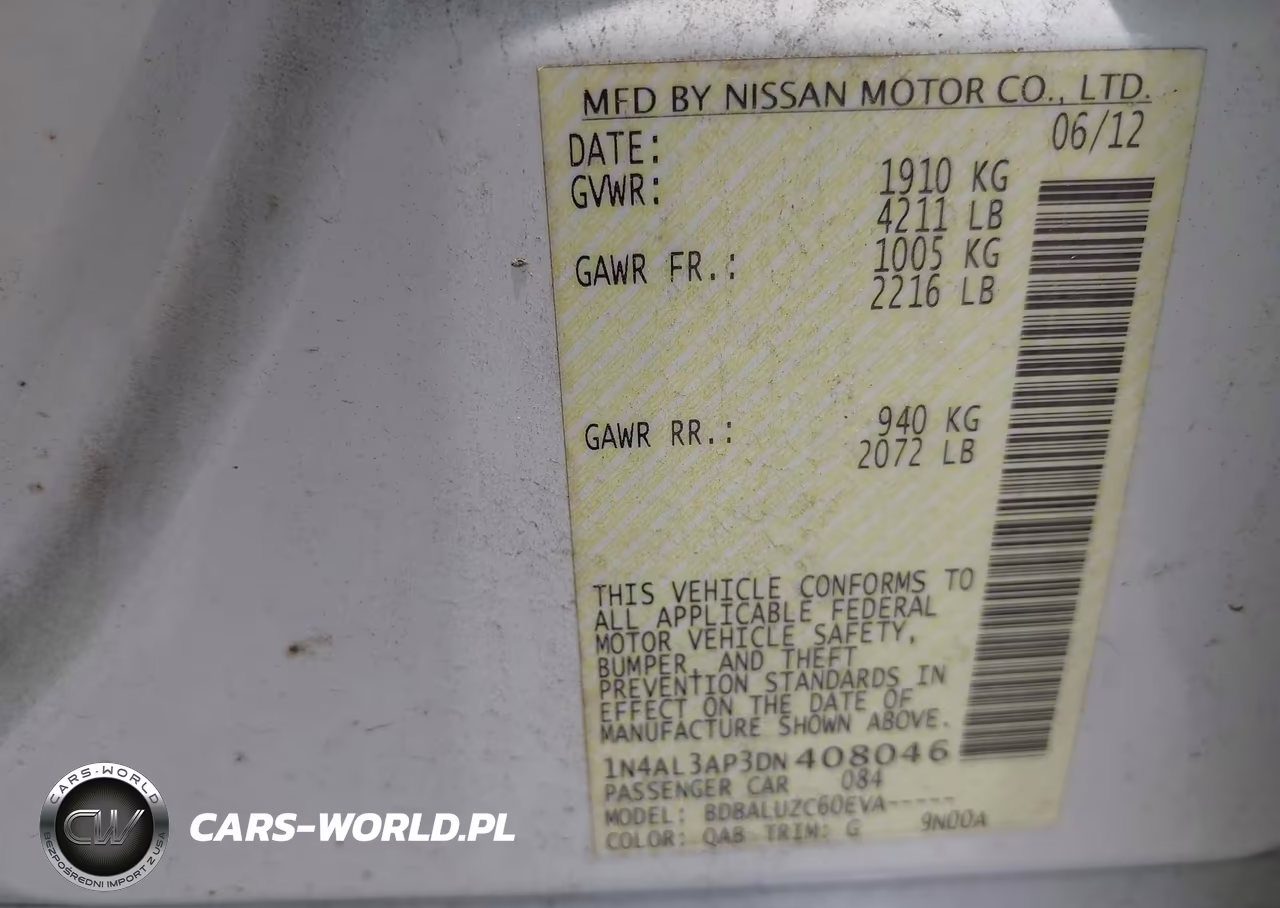 2013 Nissan Altima 2.5 Sv VIN:1N4AL3AP3DN408046 - 9