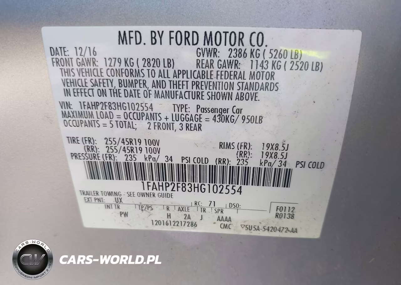 2017 Ford Taurus Limited VIN:1FAHP2F83HG102554 - 9