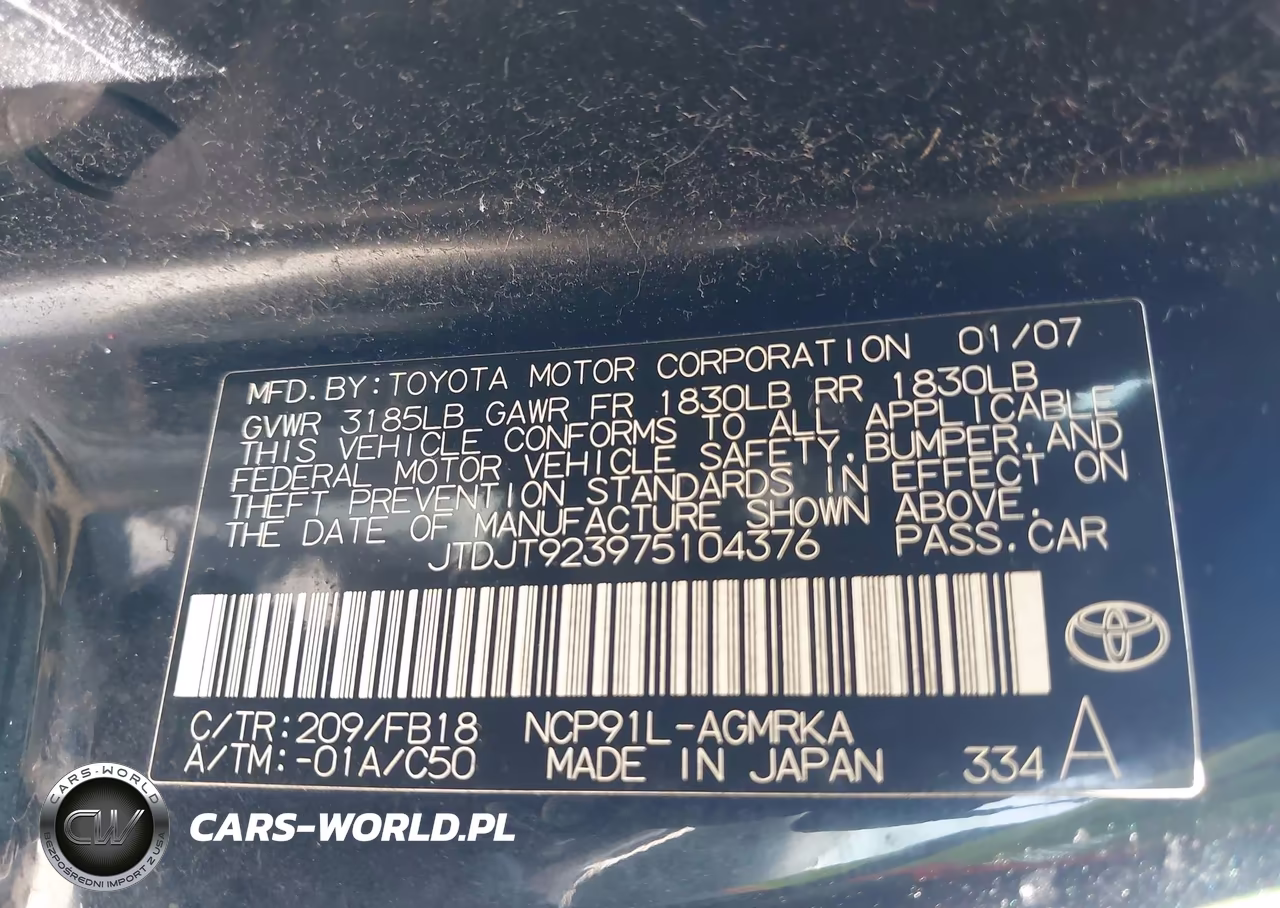 2007 Toyota Yaris VIN:JTDJT923975104376 - 9