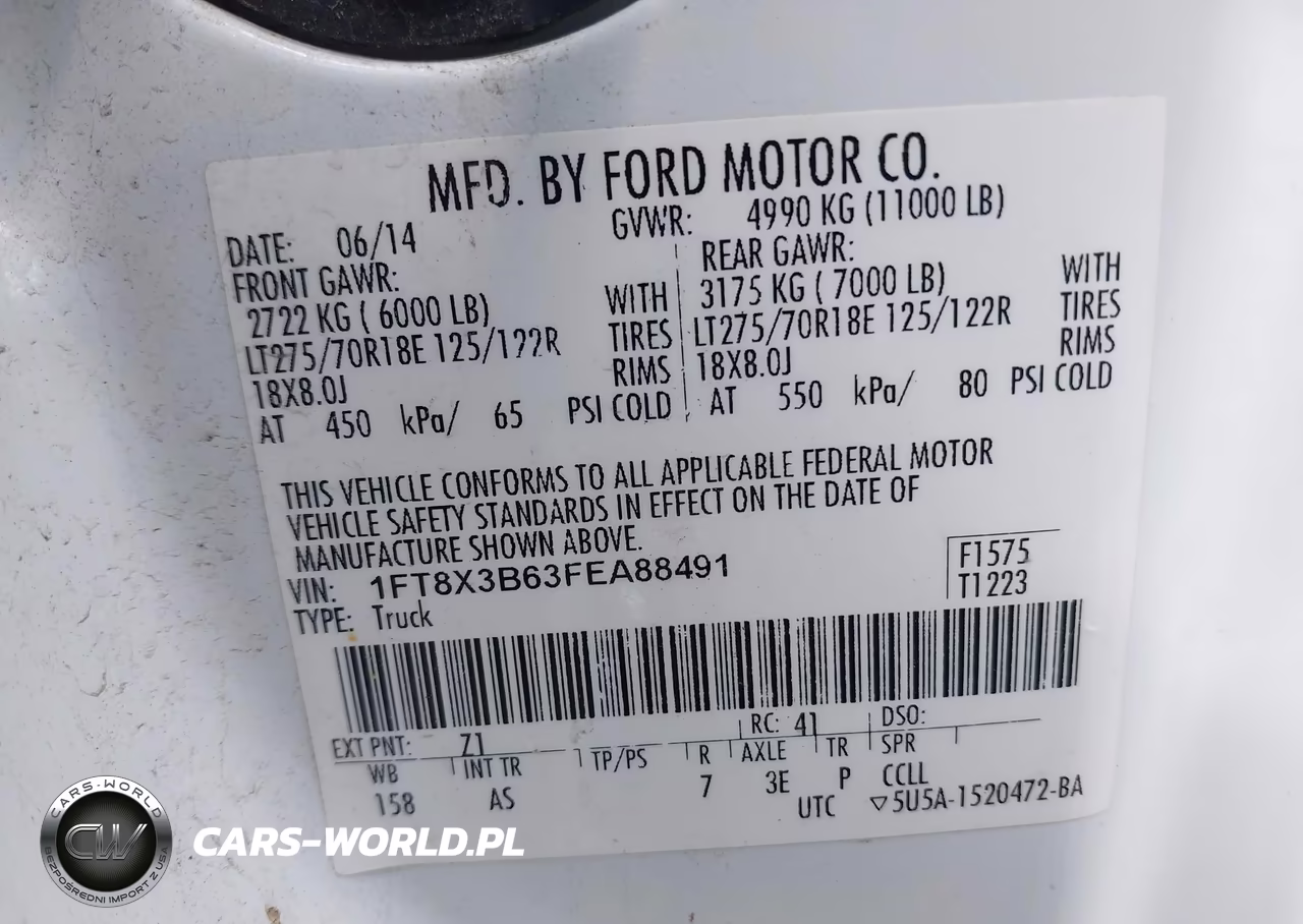 2015 Ford F-350 Xl VIN:1FT8X3B63FEA88491 - 8