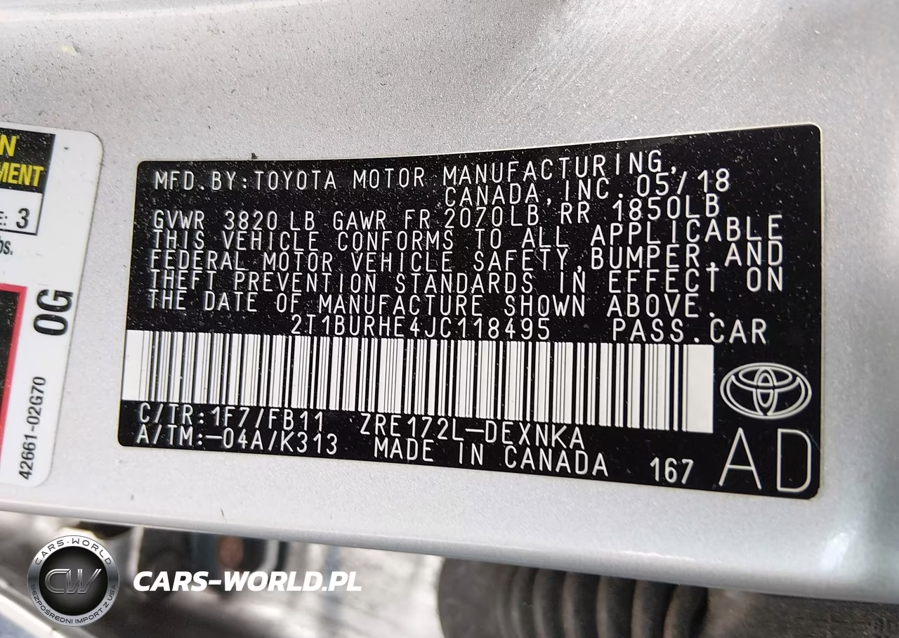 2018 Toyota Corolla Le VIN:2T1BURHE4JC118495 - 9
