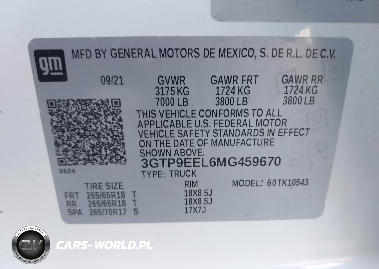 2021 GMC Sierra 1500 4Wd Short Box At4 VIN:3GTP9EEL6MG459670 - 9