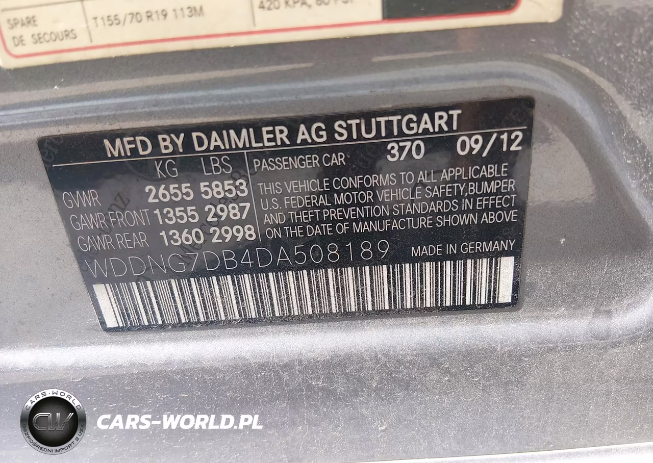 2013 Mercedes-Benz S 550 VIN:WDDNG7DB4DA508189 - 9