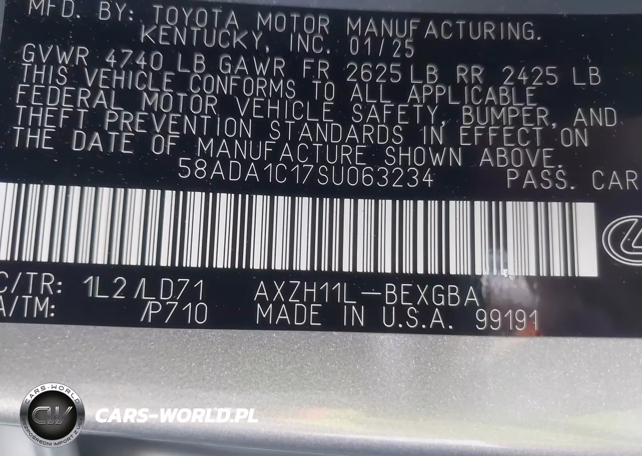 2025 Lexus Es 300H VIN:58ADA1C17SU063234 - 9