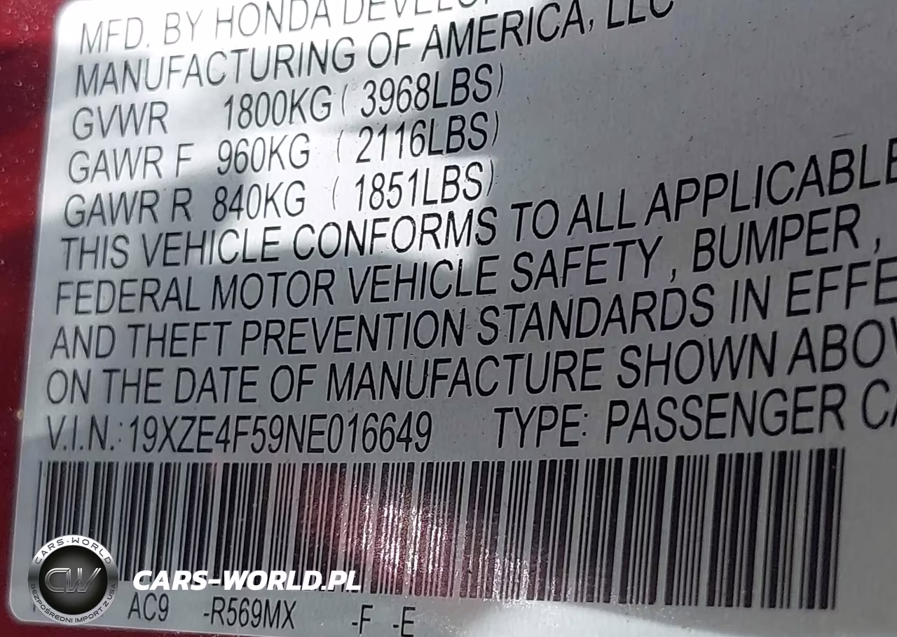 2022 Honda Insight Ex VIN:19XZE4F59NE016649 - 9
