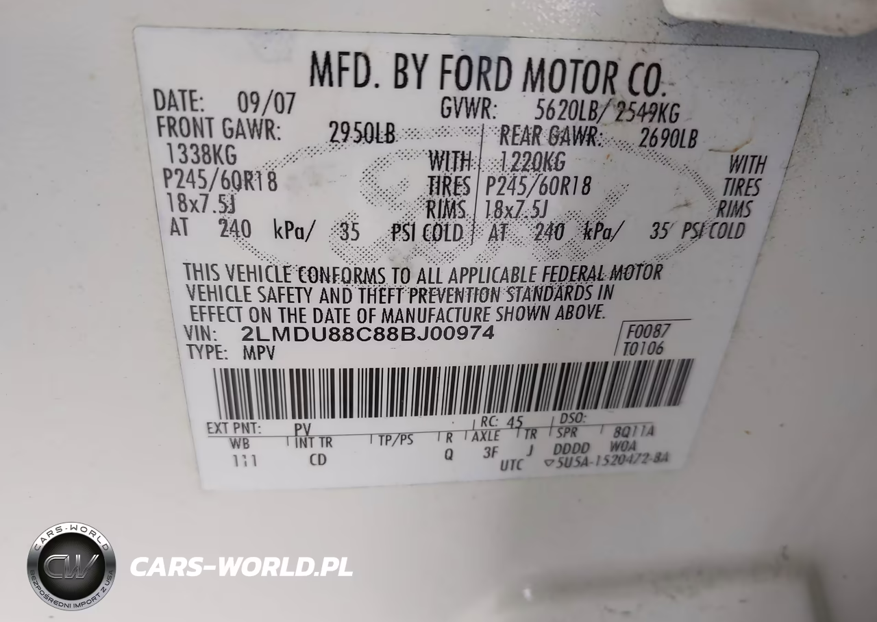 2008 Lincoln Mkx VIN:2LMDU88C88BJ00974 - 9