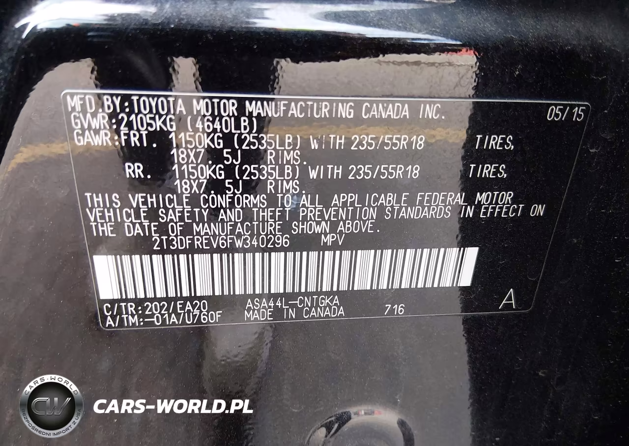 2015 Toyota Rav4 Limited VIN:2T3DFREV6FW340296 - 9