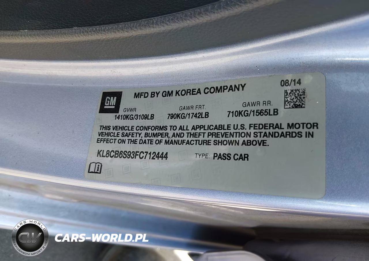 2015 Chevrolet Spark Ls Cvt VIN:KL8CB6S93FC712444 - 9