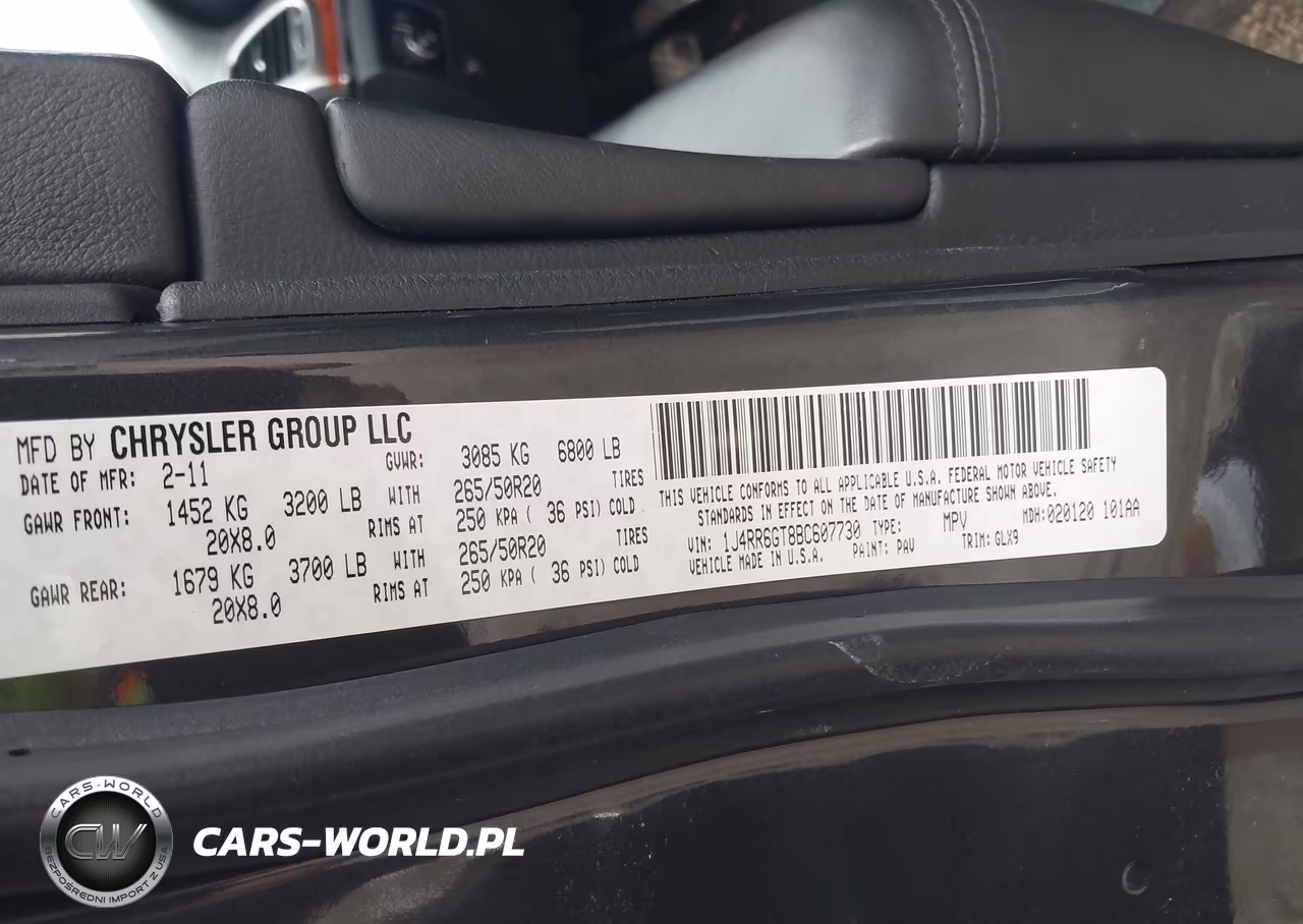 2011 Jeep Grand Cherokee Overland VIN:1J4RR6GT8BC607730 - 9