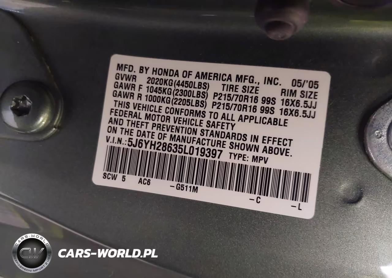 2005 Honda Element Ex VIN:5J6YH28635L019397 - 9